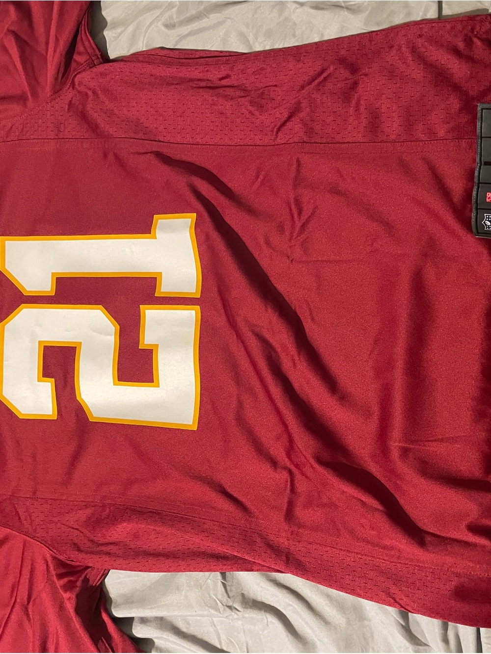 NFL Sean Taylor large Football Jersey with White and Gold Number 21